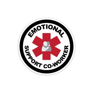 Emotional Support Co-Worker Vinyl Sticker
